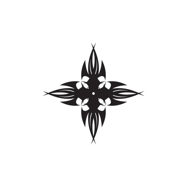Zwarte Tribal Tattoo Abstract Symbool Sjabloon — Stockvector