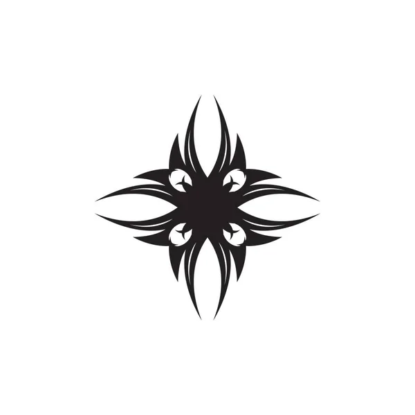 Μαύρο Φυλετικό Τατουάζ Αφηρημένο Πρότυπο Σύμβολο — Διανυσματικό Αρχείο
