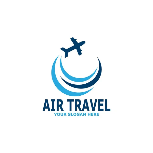 Szablon Logo Podróży Blue Air Travel Agency — Wektor stockowy