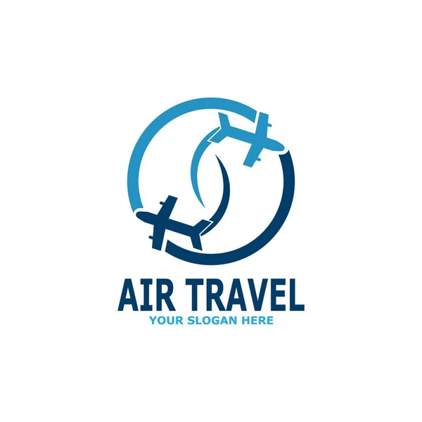 Blue Air Travel Agency Travel Logo Sjabloon — Stockvector