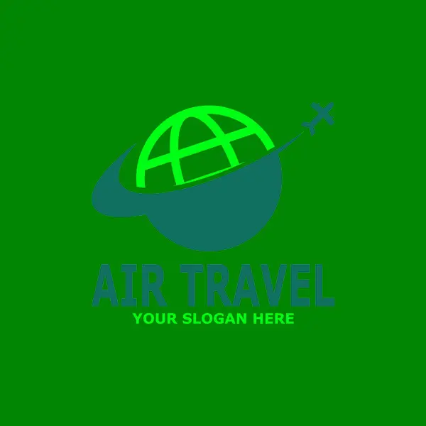 蓝色航空旅行社旅行标志模板 — 图库矢量图片