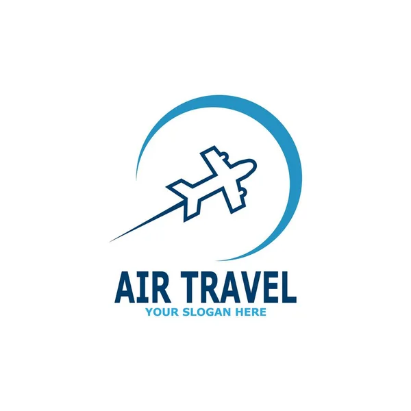 Blue Air Travel Agency Travel Logo Template —  Vetores de Stock