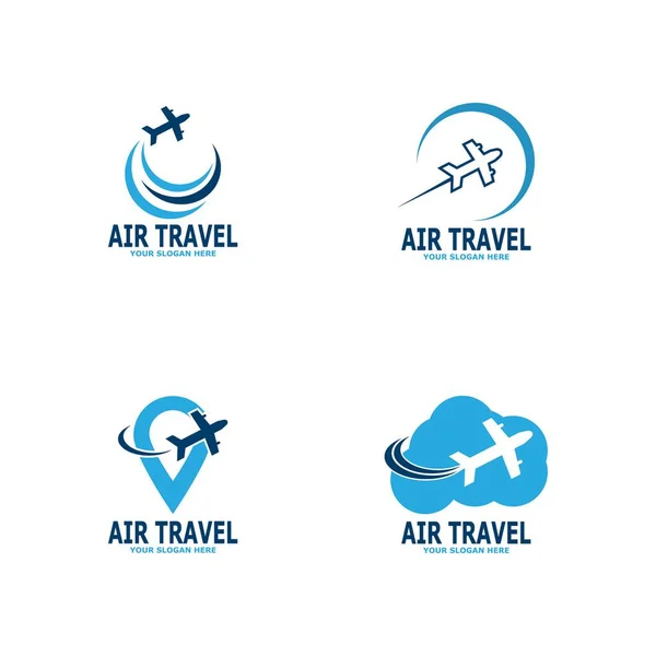 Blue Air Travel Agency Travel Logo Template — Stockový vektor