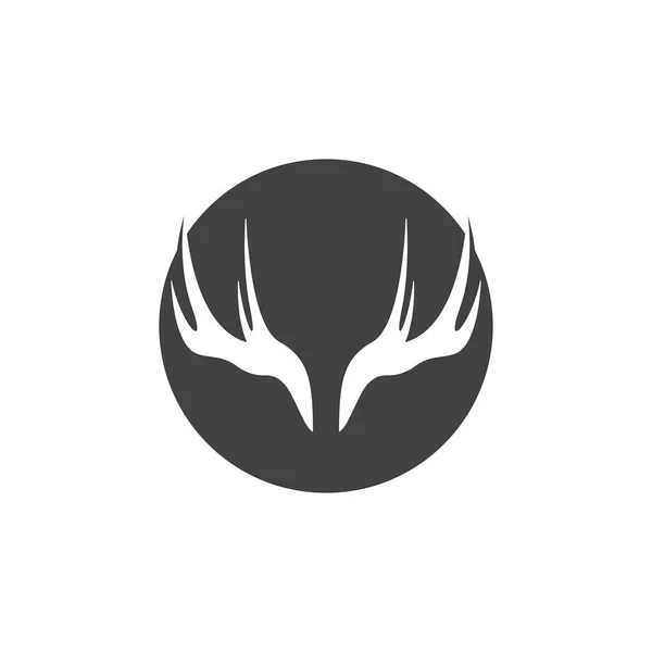 Cornamenta Ciervo Logo Plantilla Diseño Ilustración — Archivo Imágenes Vectoriales