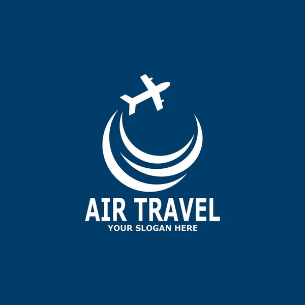 Blue Air Travel Agency Ταξιδιωτικό Λογότυπο Πρότυπο — Διανυσματικό Αρχείο