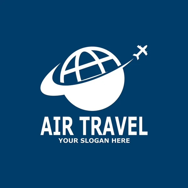 Blue Air Travel Agency Ταξιδιωτικό Λογότυπο Πρότυπο — Διανυσματικό Αρχείο