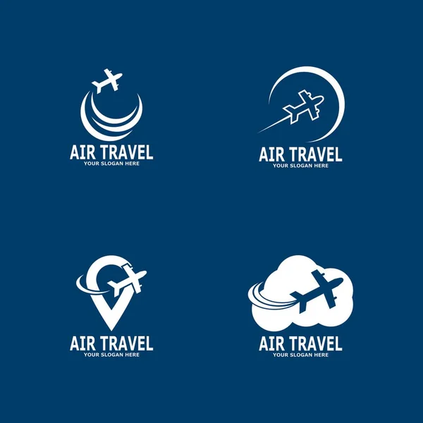 蓝色航空旅行社旅行标志模板 — 图库矢量图片