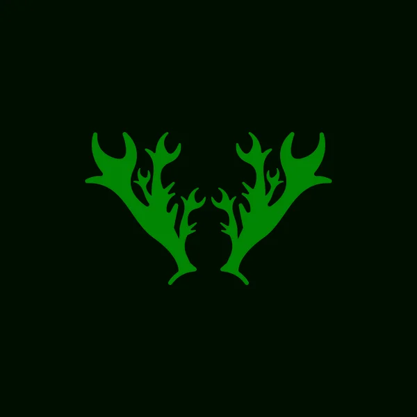 Geyik Boynuzları Logo Şablonu Çizim Tasarımı — Stok Vektör