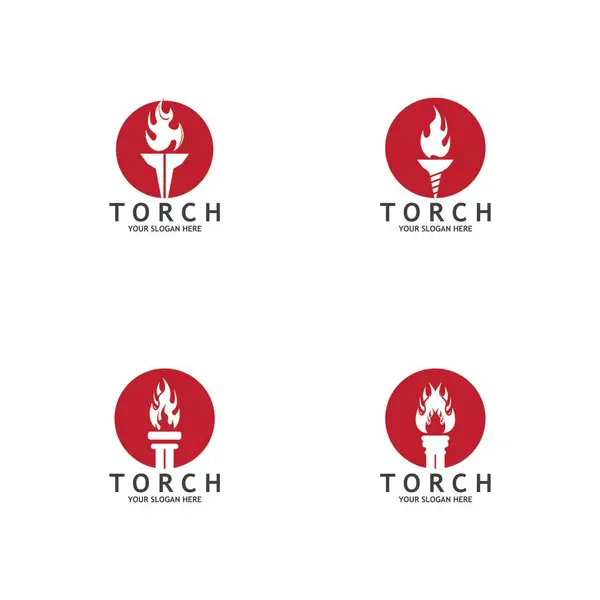 Torch Light Vector Logo Design Șablon — Vector de stoc