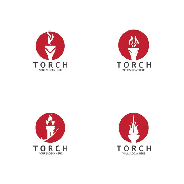 Modelo Design Logotipo Vetor Luz Tocha — Vetor de Stock