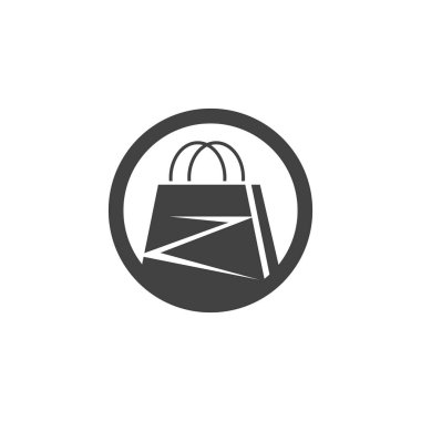 Alışveriş çantası illüstrasyon logosu