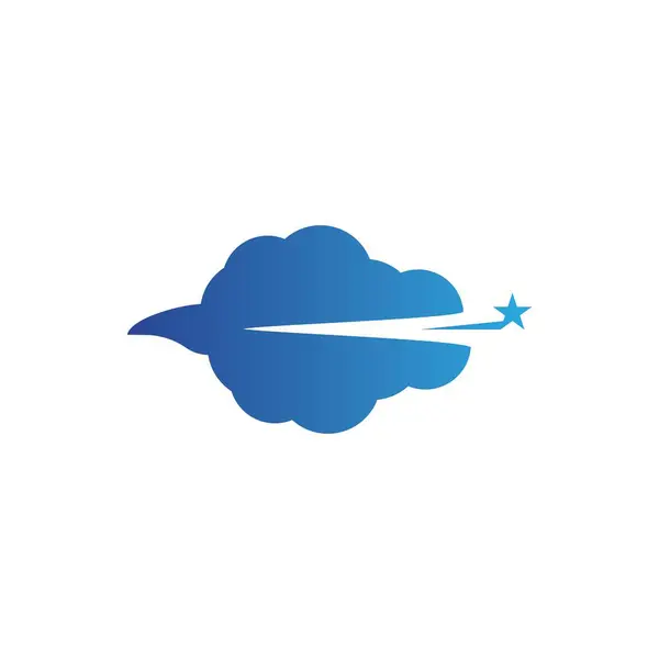 Nube Icono Logotipo Vector Plantilla — Vector de stock