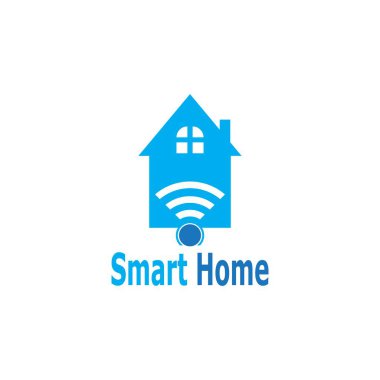 Akıllı Ev Bağlantısı Logo Vektör Şablonu İllüstrasyonu