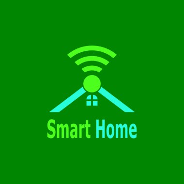 Akıllı Ev Bağlantısı Logo Vektör Şablonu İllüstrasyonu