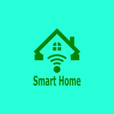 Akıllı Ev Bağlantısı Logo Vektör Şablonu İllüstrasyonu