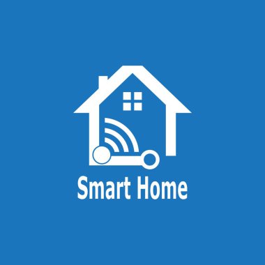 Akıllı Ev Bağlantısı Logo Vektör Şablonu İllüstrasyonu