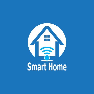 Akıllı Ev Bağlantısı Logo Vektör Şablonu İllüstrasyonu