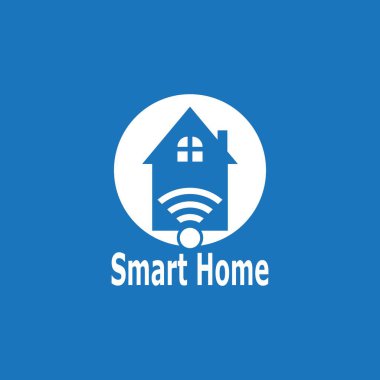 Akıllı Ev Bağlantısı Logo Vektör Şablonu İllüstrasyonu