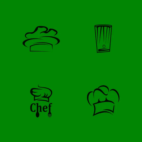 Sombrero Chef Icono Símbolo Vector Plantilla — Archivo Imágenes Vectoriales