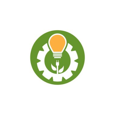 Eko Güç Enerjisi Logo Vektör Şablonu İllüstrasyonu