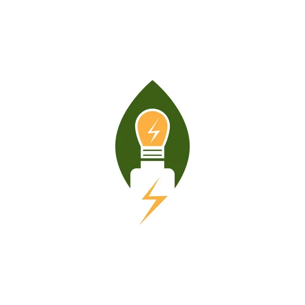 Ilustrasi Templat Eco Power Energy Logo Vector - Stok Vektor