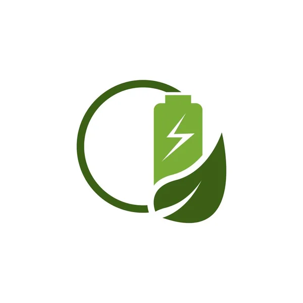 Eco Power Energy Logo Vector Template Illustration — Stock Vector