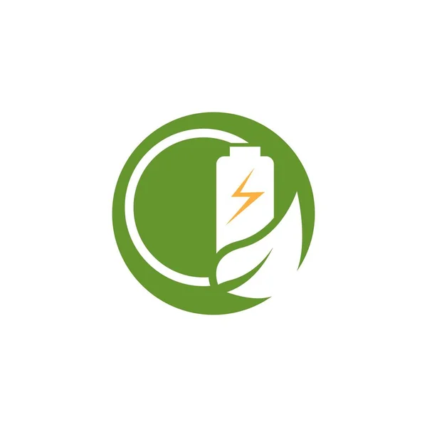 Eco Power Energy Logotyp Vektor Mall Illustration — Stock vektor