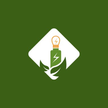 Eko Güç Enerjisi Logo Vektör Şablonu İllüstrasyonu