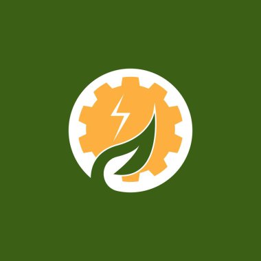 Eko Güç Enerjisi Logo Vektör Şablonu İllüstrasyonu