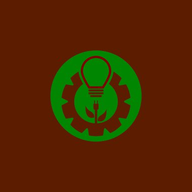 Eko Güç Enerjisi Logo Vektör Şablonu İllüstrasyonu