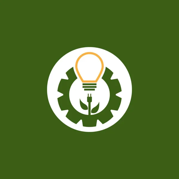 Eko Güç Enerjisi Logo Vektör Şablonu Llüstrasyonu — Stok Vektör