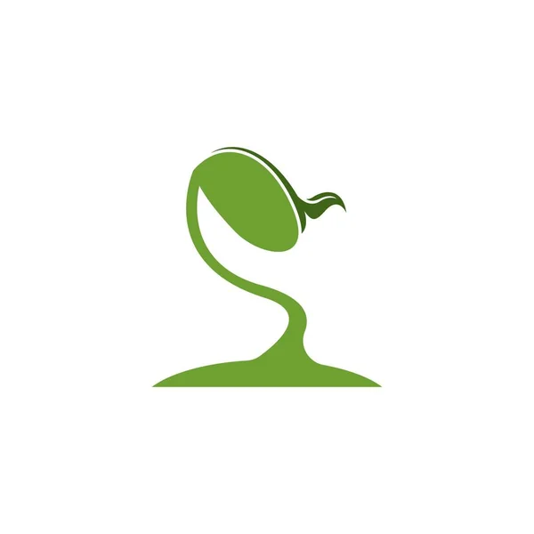 Samen Natur Logo Vektor Vorlage Illustration — Stockvektor