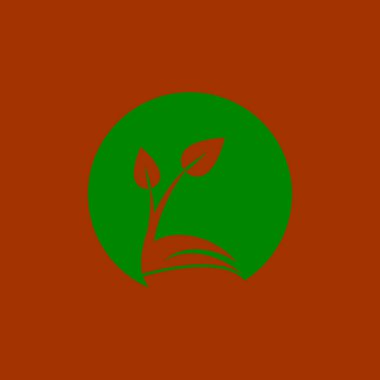 Tohum doğa logo vektör şablonu çizimi