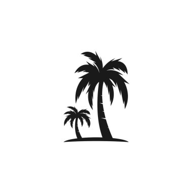 Palm Coconut Tree Logo Simgesi Silueti