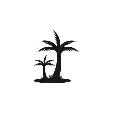 Palm Coconut Tree Logo Simgesi Silueti