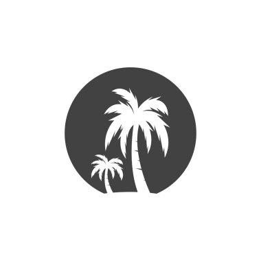 Palm Coconut Tree Logo Simgesi Silueti