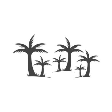 Palm Coconut Tree Logo Simgesi Silueti