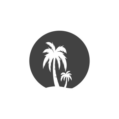 Palm Coconut Tree Logo Simgesi Silueti