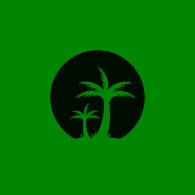Palm Coconut Tree Logo Simgesi Silueti