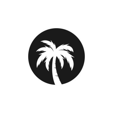 Palm Coconut Tree Logo Simgesi Silueti