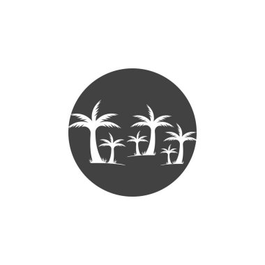 Palm Coconut Tree Logo Simgesi Silueti