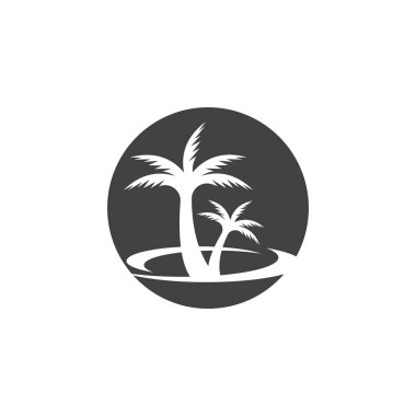 Palm Coconut Tree Logo Simgesi Silueti