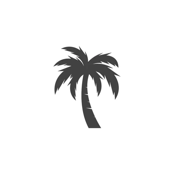 Palm Coconut Tree Logo Icon Silhouette — Stock Vector