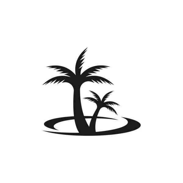 Logo Icona Palma Cocco Silhouette — Vettoriale Stock