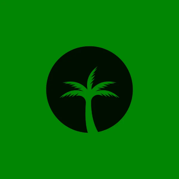 Palmkokosboom Logo Pictogram Silhouet — Stockvector