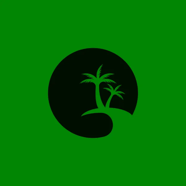 Пальмовый Кокосовый Силуэт — стоковый вектор
