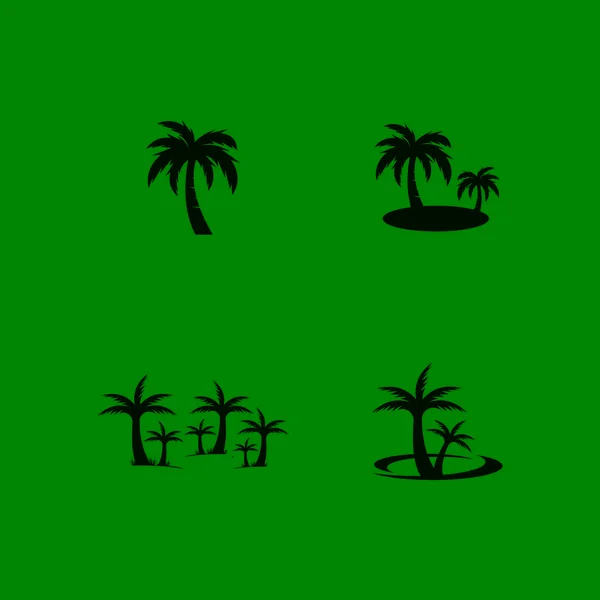 Palmera Coconut Tree Logo Icono Silueta — Vector de stock