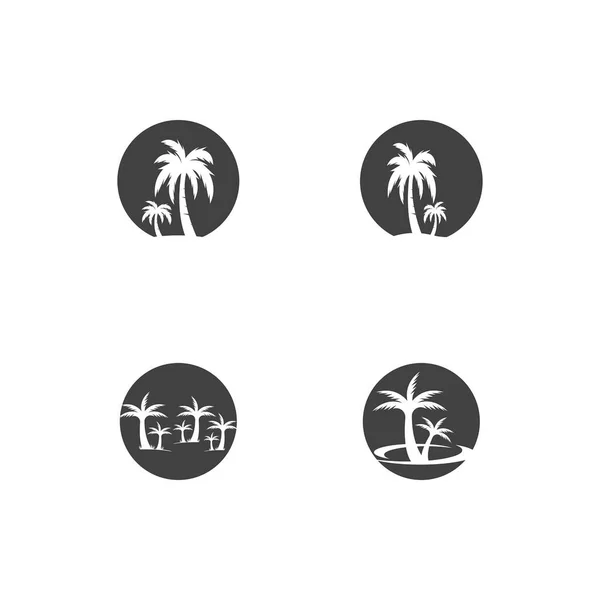 Palm Coconut Tree Logo Icon Silhouette — Stockvektor