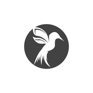 Mırıldayan kuş silueti sanat logosu çizimi