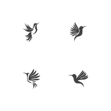 Mırıldayan kuş silueti sanat logosu çizimi
